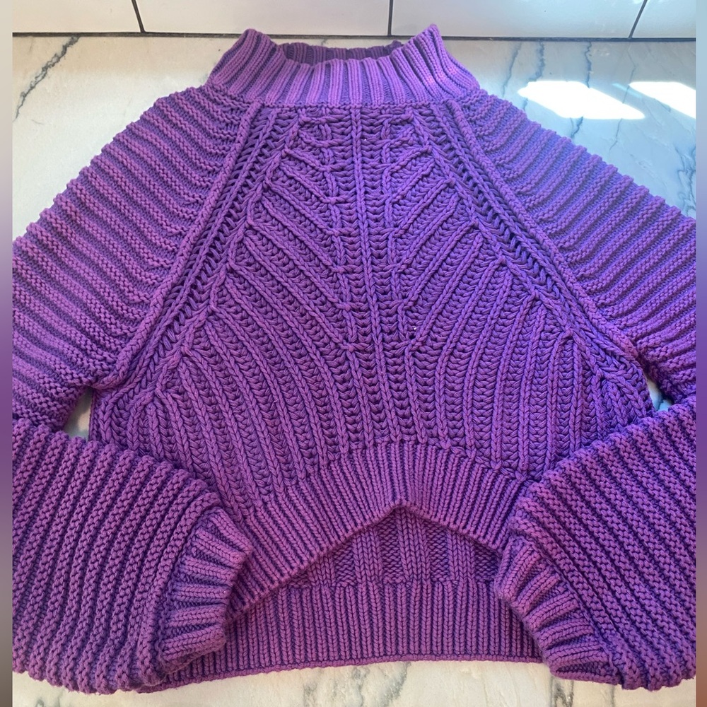 Purple Free People Sweater, size: xs